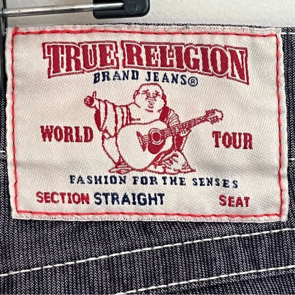 Men’s True Religion‎ Baggy Ribbed Straight Leg Pants Size 90’s Y2K Look 36 X 33